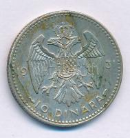 Jugoszlávia 1931. 10D Ag "I. Sándor" T:XF,VF patina Yugoslavia 1931. 10 Dinara Ag "Al...