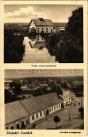 1949 Lenti, Erzsébet királyné tér, Kerka turbinamalommal. Csánk Ferenc kiadása