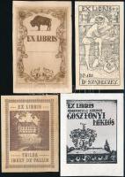 4 db ex libris, közte Thilda Inkey de Pallin (báró pallini Inkey (eredetileg nagyjeszeni Jeszenszky) Tilda), gosztonyi és krencsi Gosztonyi Miklós, stb. Változó állapotban.