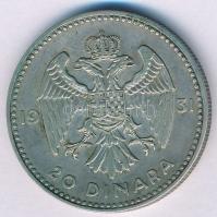 Jugoszlávia 1931. 20D Ag "I. Sándor" T:XF,VF patina
Yugoslavia 1931. 20 Dinara Ag "A...