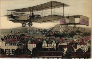 Souvenir de Belfort / Greetings from Belfort with Farman aircraft, aeroplane