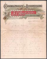 1891 J.L. Bayer nyomdájának fejléces papírján írt levél a csehországi Kolinból