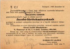 1948 Dobolyi Lajos Norton gépüzem reklámja. Budapest XX. Pestszenterzsébet, Pesterzsébet, Erzsébetfa...