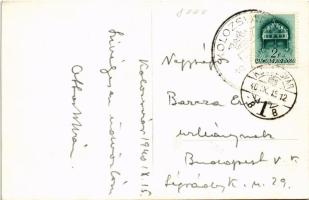 1940 Kolozsvár, Cluj; bevonulás, feldíszített autó, lovas csendőrök / entry of the Hungarian troops,...