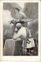 1916 Ferenc József ima közben, a béke angyalával / Franz Joseph I of Austria praying s: C. Benesch (EK)