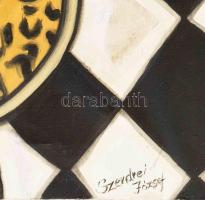 Szendrei József (1989-, "Pesti Józsi"): Bárban. Olaj, vászon. Jelezve jobbra lent. Javítot...