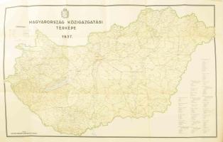 1937 Magyarország közigazgatási térképe. Kiadja: a M. Kir. Központi Statisztikai Hivatal. Bp., M. Kir. Állami Térképészeti Intézet, 94x63 cm