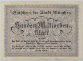 Németország / Weimar Köztársaság / Bajorország / München 1923. 100.000.000.000M vízjeles papíron, &q...