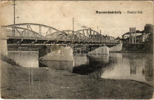 1918 Marosvásárhely, Targu Mures; Bodor híd. Porjes S. Sándor kiadása / bridge (ragasztónyom / glue marks)