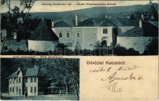 1915 Kabold, Kobersdorf; Herceg Esterházy vár, kastély, Erdő savanyúkút / Fürstl. Esterhasisches Schloss, Wald Sauerbrunn / castle, mineral water spring source, spa (EK)