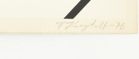 Vladimir Kopteff (1932-2007): Geometrikus kompozíció (cím nélkül), 1976. Szitanyomat, papír. Jelzett...