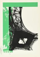 Hervé, Rodolf (1957-2000): Eiffel-torony. Szitanyomat, papír, jelzett, számozott (8/40). 35x24,5 cm. / Hervé, Rodolf (1957-2000): Eiffel-tower. Screenprint on paper, signed, numbered (8/40), 35x24,5 cm.