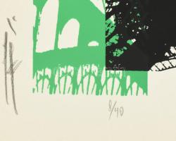 Hervé, Rodolf (1957-2000): Eiffel-torony. Szitanyomat, papír, jelzett, számozott (8/40). 35x24,5 cm....