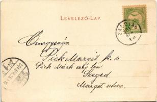 1904 Kovászna, Covasna; Fő tér, Gazda-féle ház, Moskovicz Társai üzlete / main square, shops