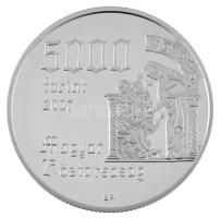 2007. 5000Ft Ag "Árpád-házi Szent Erzsébet születésének 800. évfordulója" dísztokban, tanú...