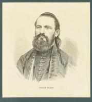 cca 1874 Román Mirón (Miron Romanul, 1828-1898) görög-keleti érsek-metropolita arcképe, fametszet, papír, jelzett a dúcon, In: Vasárnapi Ujság, paszpartuban, 17x16 cm, paszpartu: 27x26 cm.