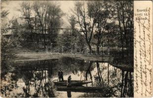 1906 Szatmárnémeti, Satu Mare; Kossuth kerti tó, csónakázók. Divald Károly 816. / lake in the park (EK)