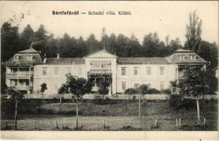 1913 Bártfa-fürdő, Bardejovské Kúpele, Bardiov; Schedel Villa, Kilátó. Neumann Viktor kiadása