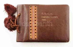 1956 Craiova, Románia, fotóalbum vegyes témájú képekkel, városképek, hangulatképek, stb., 15 db, 7,5...