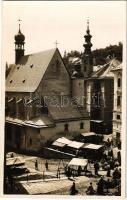 Selmecbánya, Schemnitz, Banská Stiavnica; templomok, tér, piac, üzlet / churches, market, shop. S. Protopopov photo
