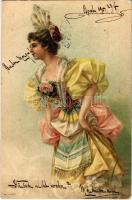 1901 Art Nouveau lady. Serie 101. litho (EB)