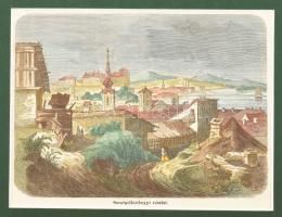 cca 1860 Szentgellérthegyi részlet, színezett fametszet, papír, In: Vasárnapi Ujság, paszpartuban, 14x18 cm, paszpartu: 24x28 cm