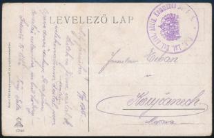 1915 Tábori posta képeslap Lst. Bef. Arbt. Abtlg. Kommando