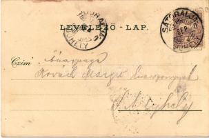 Art Nouveau lady, sunset, floral. litho (ázott / wet damage)