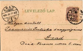 1900 Art Nouveau lady, floral, litho (fl)