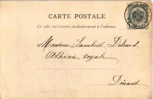 1902 Art Nouveau lady, floral, litho (kis szakadás / small tear)