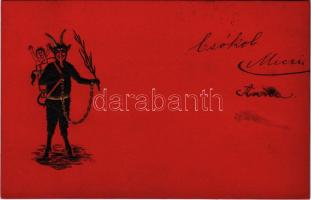 1902 Dombornyomott Krampusz / Embossed Krampus