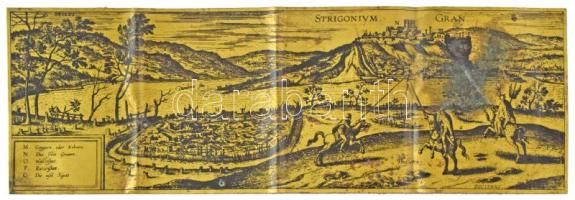 DN "Strigonium (Esztergom)" bronzlemez lyukasztva, hátlapon ragasztónyom, hajtásnyomok (100x30mm) T:F