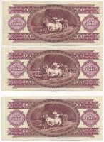 1992. 100Ft (3x) benne sorszámkövető pár és egy ugrásos sorszámkövetők "B 720 027931 - 027934&q...