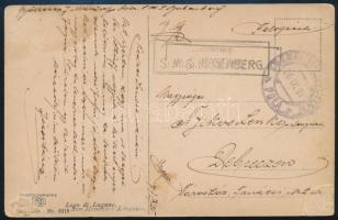 1917 Tábori posta képeslap Zensuriert / S.M.S. BABENBERG