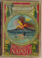 Napoli, Naples; Ricordo di Napoli - 32 Vedute / non-postcard leporello with 32 pictures, embossed litho cover, map inside
