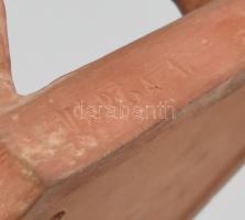 Varga Imre: Szalonnázó. Terrakotta. Jelzett, kopással, m: 23,5 cm