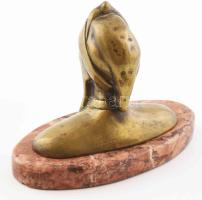 Dante büszt. Bronz szobor márvány talapzaton, nincs rögzítve, 15x9x11 cm