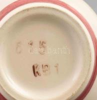 Wechsler virágmintás boroskancsó, 6 darab pohárral. Jelzett, hibátlan, d: 8-21 cm