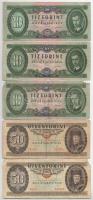 1969-1989. 9db vegyes forint bankjegy T:F,VG