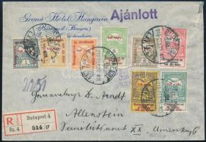 1915 Ajánlott cenzúrázott levél Hadisegély bélyegekkel BUDAPEST - Allenstein