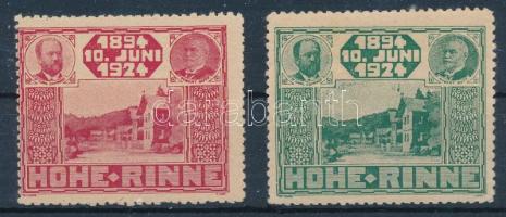 1924 Hohe Rinne IX piros és zöld hotel posta bélyeg (a piros gumi nélkül / without gum)