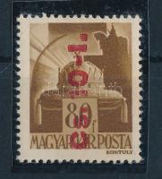 1946 Betűs Cs.10-I./80f visszavont csomagbélyeg fordított felülnyomással