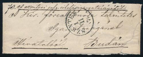 1871 Hivatalos címszalag SZENTES - BUDA