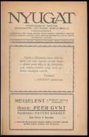1918 Nyugat. 1918. jun 1. XI. évf. 11. sz. Főszerkesztő: Ignotus. Szerk.: Ady Endre, Babits Mihály. ...