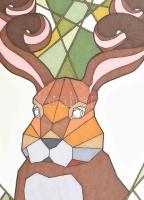 Kun Sarolta (1990-): Nyúl. Vegyes technika, papír, jelzett, felcsavarva, 30x40cm