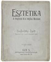 Dr. Beöthy Zsolt: Esztetika. A tragikum és a tragikai művészet. - - egyetemi ny. r. tanár előadásai után jegyezte és kiadta: Csobán András. Bp., 1904, Kun S. Antiquarius és könyvkereskedő, 383+(3) p. Stencilezéssel sokszorosított egyetemi jegyzet. Kiadói egészvászon-kötés, kissé koszos borítóval, néhány lap széle kissé sérült. Az utolsó lapokon kézzel írt névmutatóval.