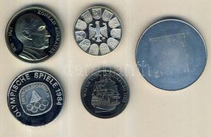 Németország 5 db modern fém emlékérem T:PP,BU,1,2