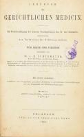 J. H. Schürmayer: Lehrbuch der gerichtlichen Medizin. Für Ärzte und Juristen. Bearbeitet von Dr. - -. Erlangen, 1861, Ferdinand Enke. Kopott félvászon-kötésben, régi intézményi bélyegzésekkel.