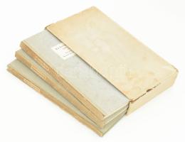 Goethe, [Johann Wolfgang]: Az örök Goethe. Antológia a költő műveiből. 1-3 kötet. 1. Az ijfú Goethe 1749-1776. 2. A férfi Goethe 1777-1800. 3. Az öreg Goethe 1801-1832. Ford.: Szabó Lőrinc, Turóczi-Trostler József. Gyoma, 1932, Kner Izidor. Kiadói kartonált papírkötés, a gerincen sérült borítókkal, sérült, foltos kiadói karton tékában.