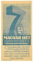 1928 Magyar Hét, magyar árut vásárolj, címeres számolócédula, Posner Bp.